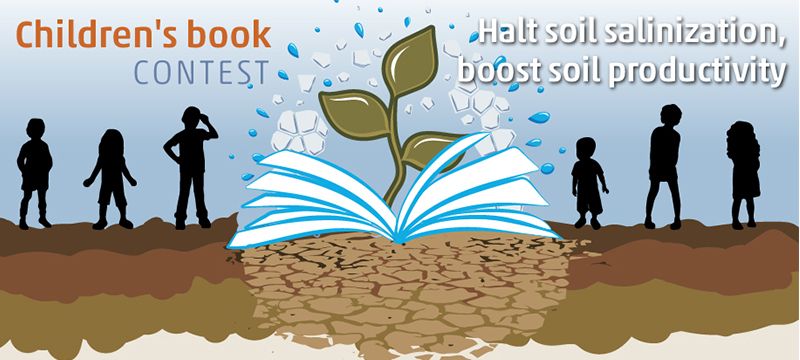 A scientific children's booklet contest on salt-affected soils with the motto "Halt soil salinization, Boost soil productivity".